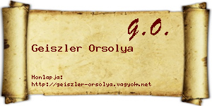 Geiszler Orsolya névjegykártya